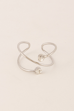 Swirly Open Ring With Rhinestones 6CAE2